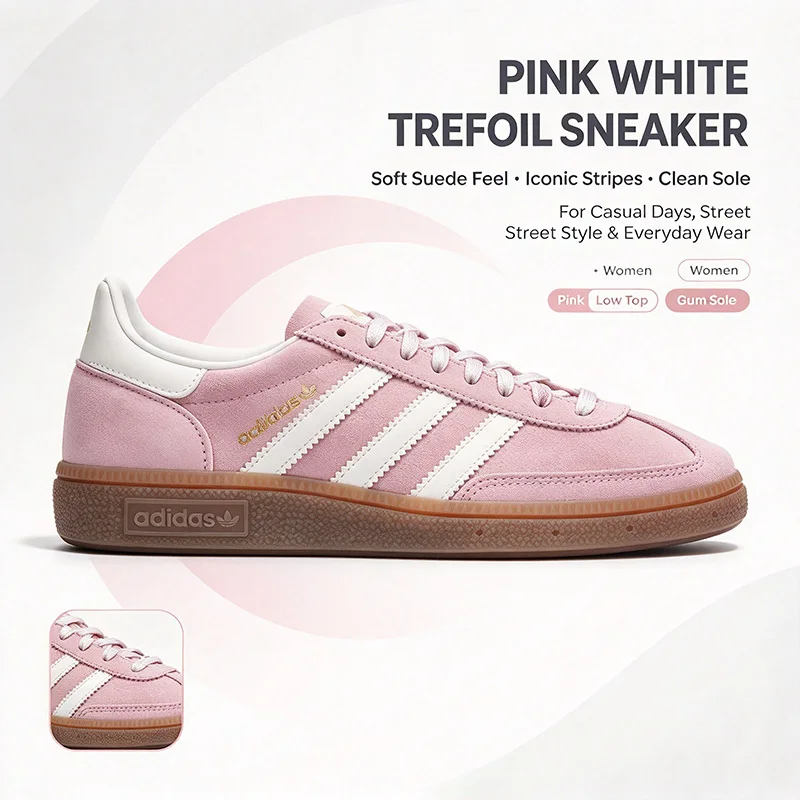 Hot Adidas KJ6305 Lace Up Suede Sneakers Flat Sole Non Slip Retro Daily Casual Walking Shoes