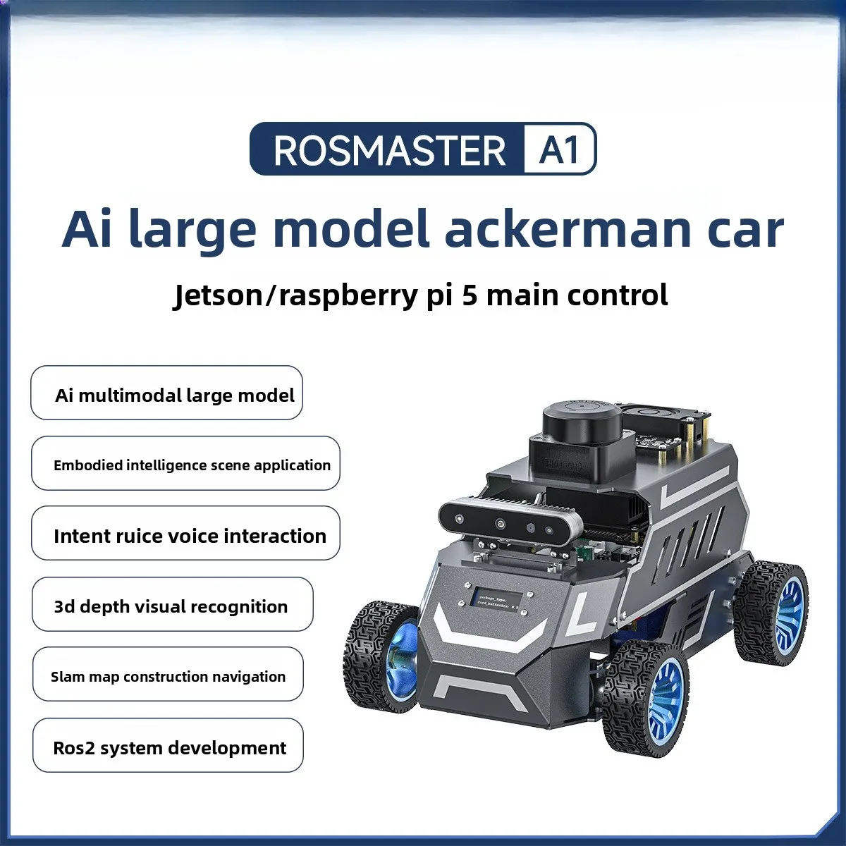 ROS2 Robot Ackerman Trolley Embodied Intelligent AI Large Model Autonomous Driving  Raspberry Pi 5