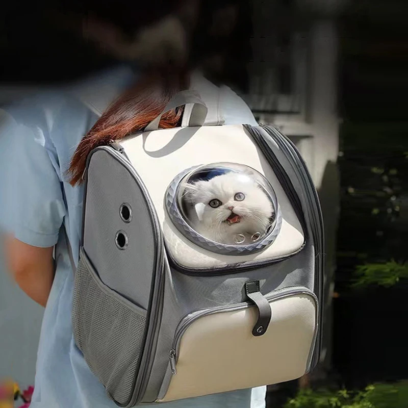 

Cat Carrying Bag Space Pet Backpack Breathable Portable Transparent Shoulder Puppy Dog Transport Carrier Space Capsule Bag Pets