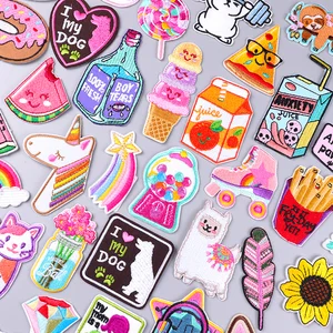 Patch-Bügeleisen von Cartoon Cartoon, thermo-aufbewahrbare Flecken auf Kleidung, süße Wassermelonenkatze, Imark, DIY-Angestellter 6 Hauptverkaufscreme Salon Line Watermelon - №3