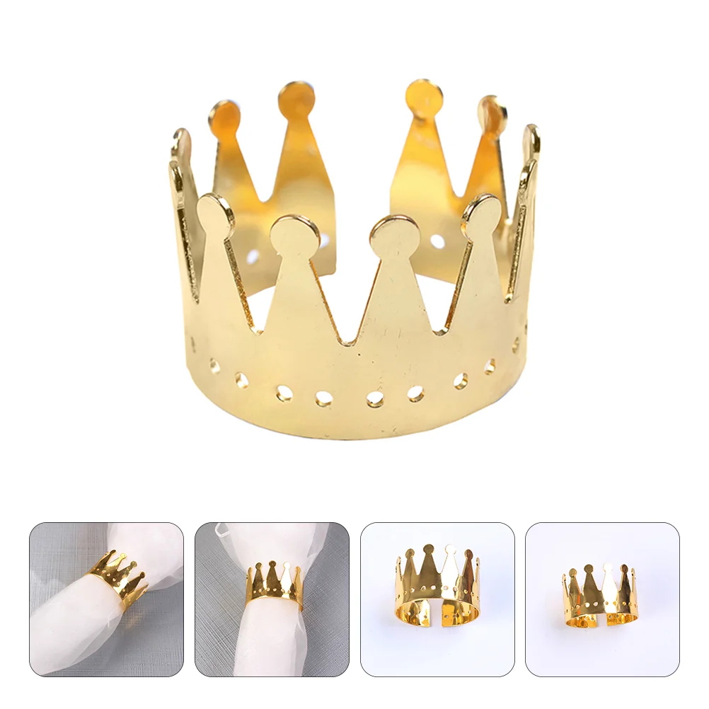 

6 Pcs Crown Napkin Ring Decorative Rings Buckles Easter Party Alloy Delicate Clasps Fancy