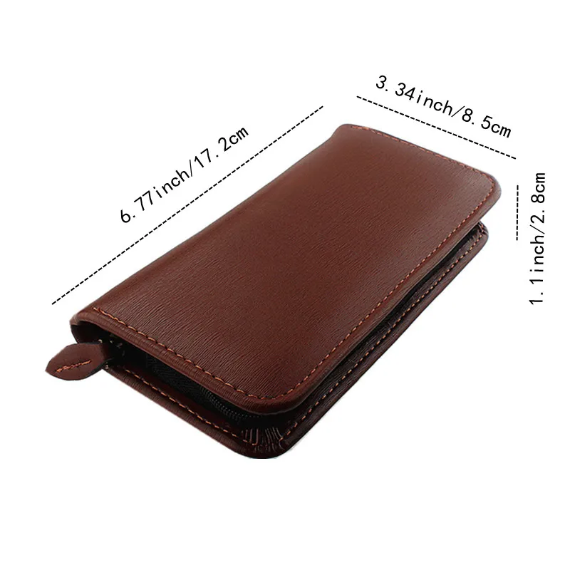 Imagem -02 - Couro Fountain Pen Case Slots Divididos com Zíper Pen Case Pouch Handmade Display Pen Holder Preto e Marrom Alta Qualidade