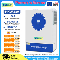 EASUN Power Hybrid Solar Inverter 11KW 48V Off Grid Inversor 6.2KW 220VAC 4KW 24V PV Input 500VDC 150A MPPT With WIFI BMS in EU