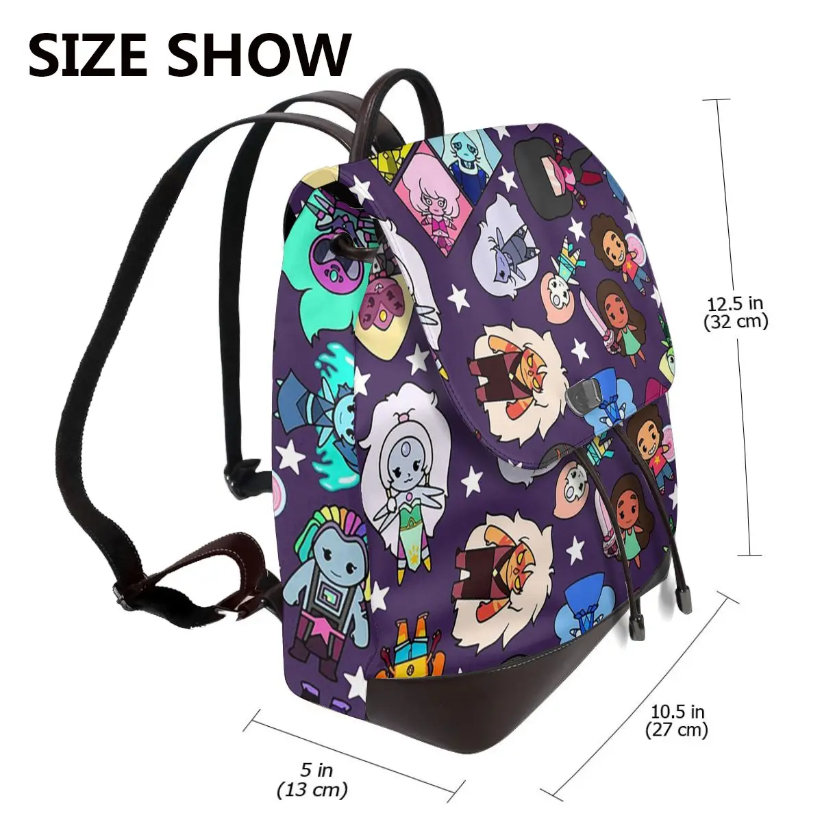 Crystal Gems Steven Universe Bookbag School Student Bags Hiking Travel Daypack for Women Fashion Derma Backpack