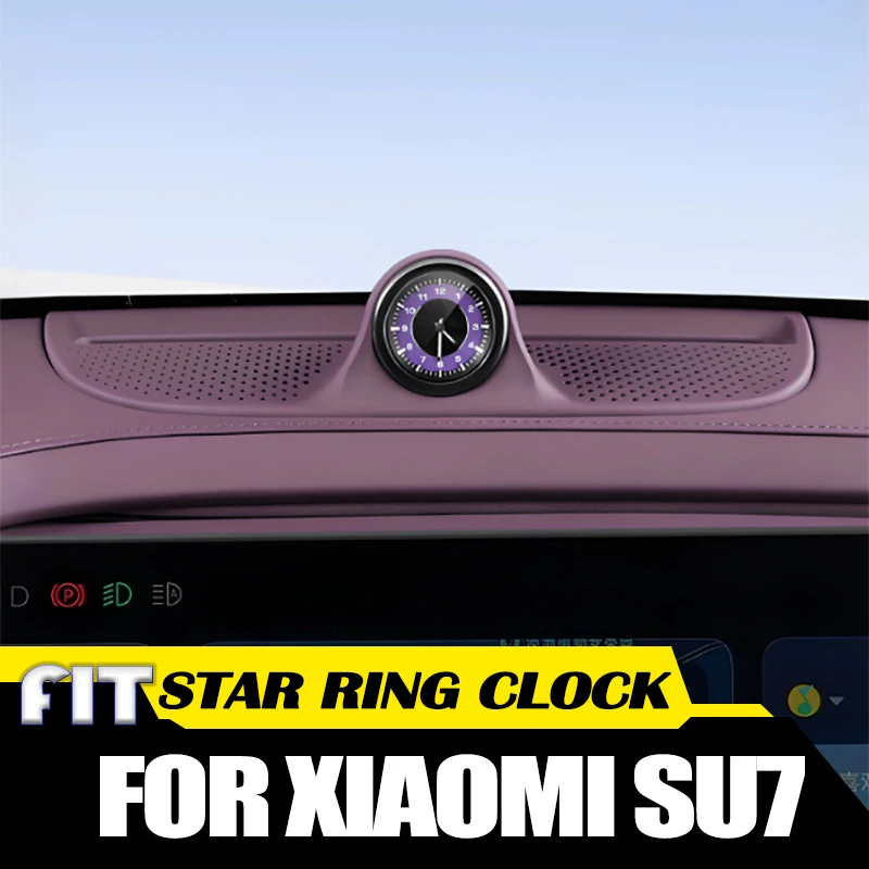 Auto Central Control Star Ring Clock Fit for Xiaomi SU7 2024 2025 Car Dashboard Decoration Compass Horn Car Interior Accessories