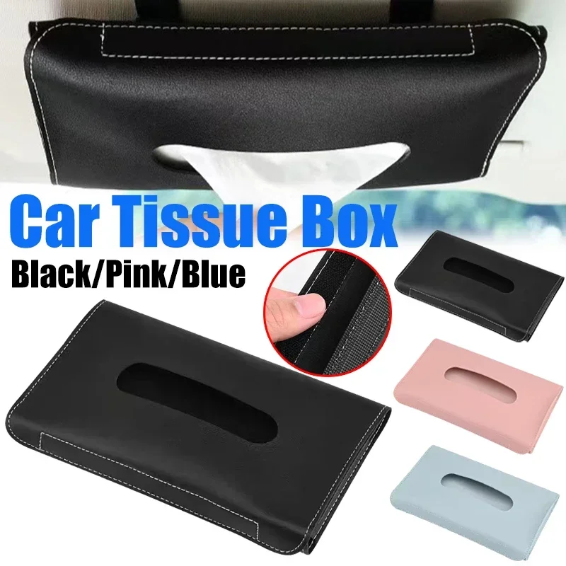 

Car Tissue Box PU Leather Car Sun Visor Hanging Tissue Box Holder Dashboard Armrest Storage Organizer Auto Interior Accessories