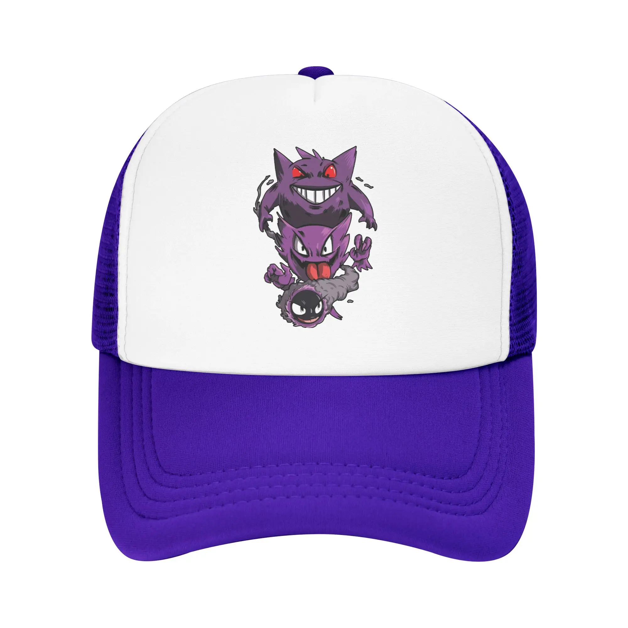 

pokemoned Outfits Foam Mesh Trucker Hat Summer Cooling Ghost Shadow Mesh-back Sun Caps Leisure Adjustbale