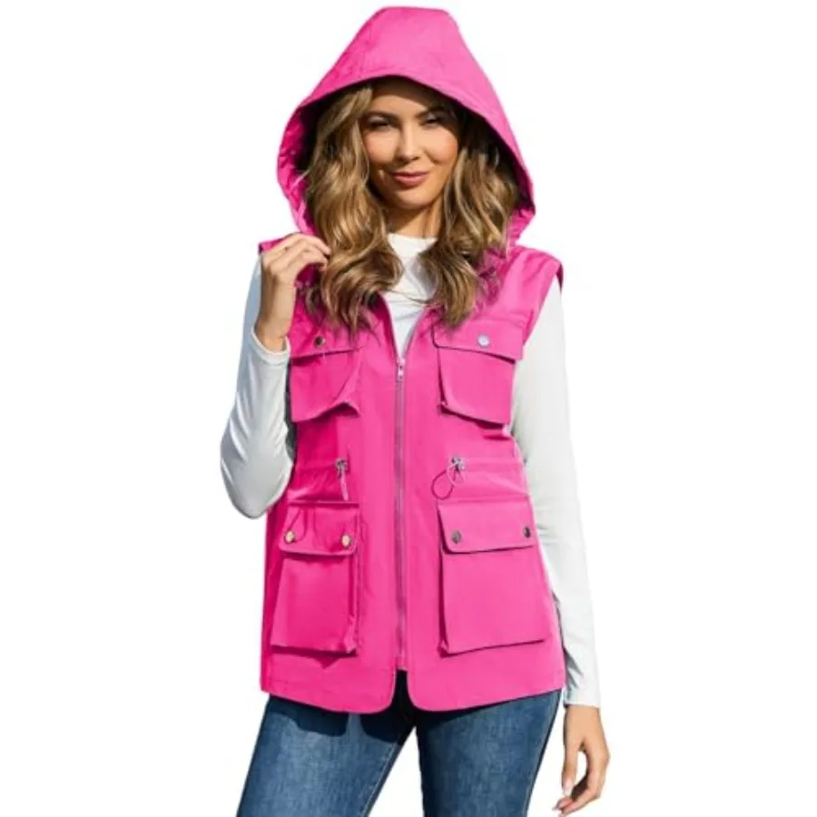 

Женский утепленный жилет PESION в стиле милитари, водонепроницаемая ветровка, жилет-карго со съемным капюшоном