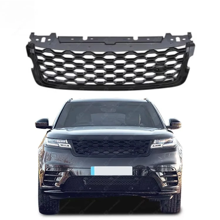 

Черный автомобильный бампер для Land Rover Range Rover Velar 2013-2017, передний бампер, черная решетка
