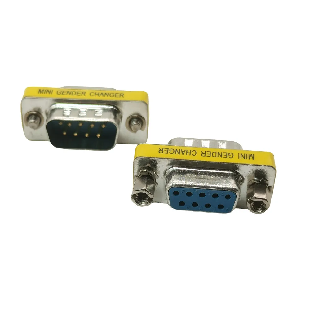 DB9 9Pin Male to Male/Female to Female/Male to Female Mini Gender Changer Adapter RS232 Serial plug Com Connector