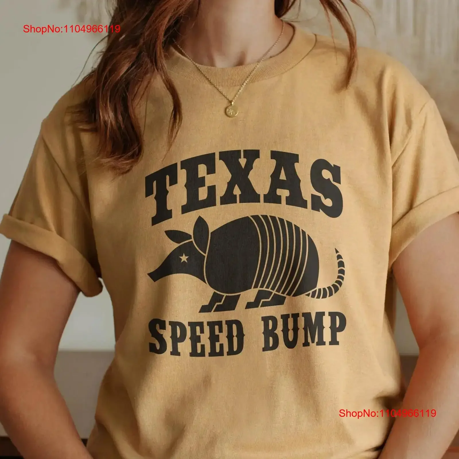 Camiseta divertida de Texas Speed Bump Armadillo, recuerdo texano humorístico, Silly TX Dillo Lover, moda cómoda lavada vintage