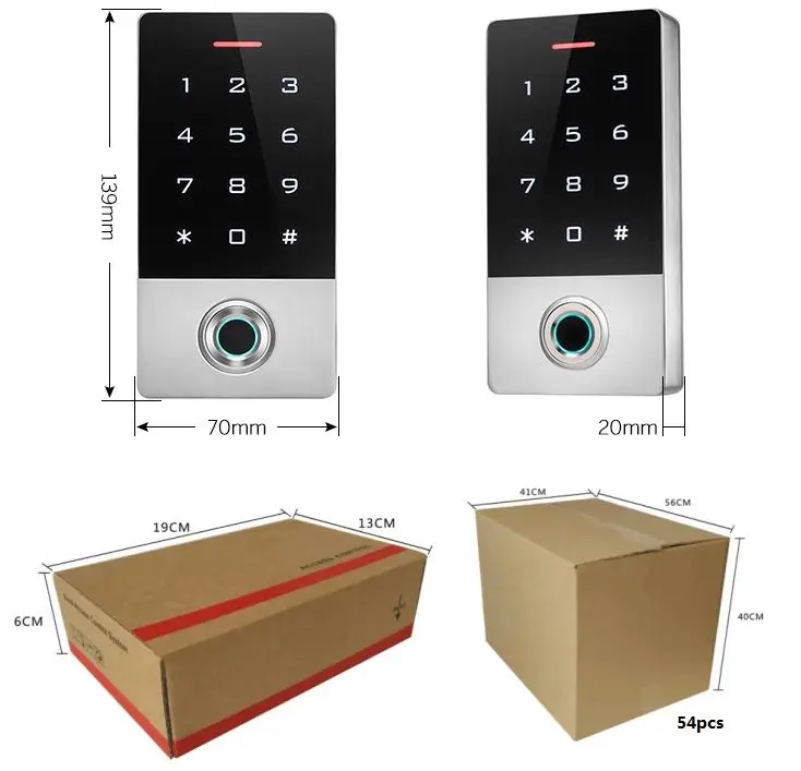 Macchina touch screen per sistema di controllo accessi porta lettore di schede RFID con tastiera in metallo intelligente impermeabile con password/carta d'identità/impronta digitale