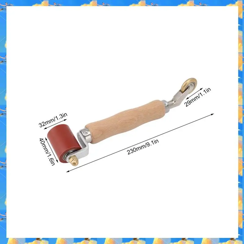 FTS 40 мм ролик для обоев, стальной ролик для швов, деревянная ручка, силиконовый ролик для швов, латунное колесо двойного назначения для сварки ПВХ, прочный