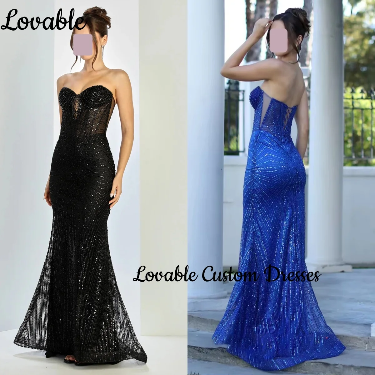 

Customize Evening Dress Mermaid Sweetheart Wedding Party Dress Floor-Length Lace Sleeveless Zipper Up Dresses For Prom