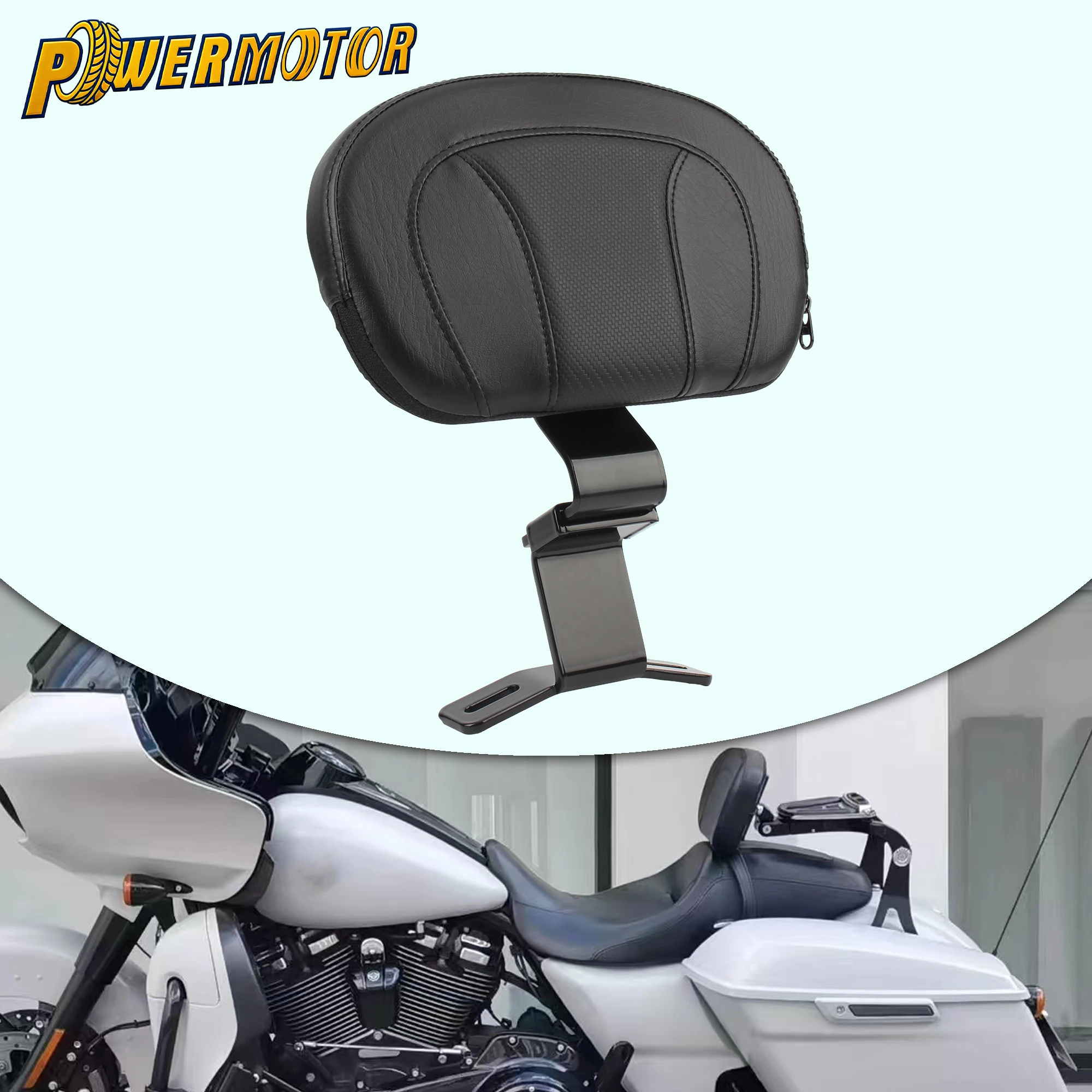 

For Harley Touring Electra Road Street Glide Road King 2009-22 Motorcycle Backrest Front Driver Rider Cushion Back Mounting Kit