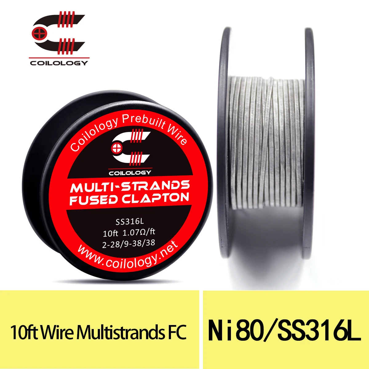 Coilologia Multistrands Aquecimento Fio, Clapton Clapton Spool, DIY, 10ft, Ni80, SS316L