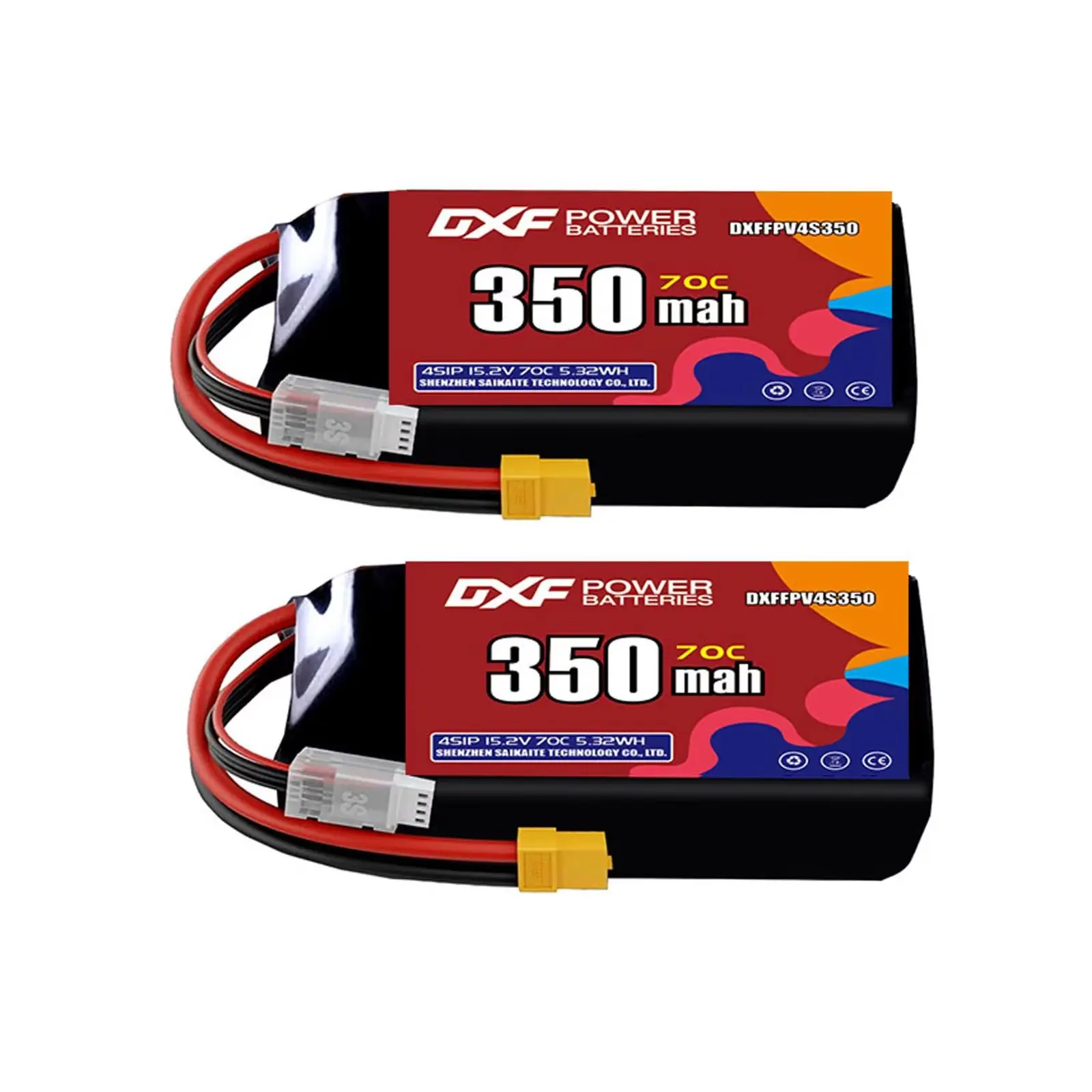 

DXF Lipo 4S Аккумулятор 15,2 В 350 мАч 70C с разъемом XT30 XT60 JST для самолета RC Вертолет Квадрокоптер FPV Гоночный дрон Запасные части