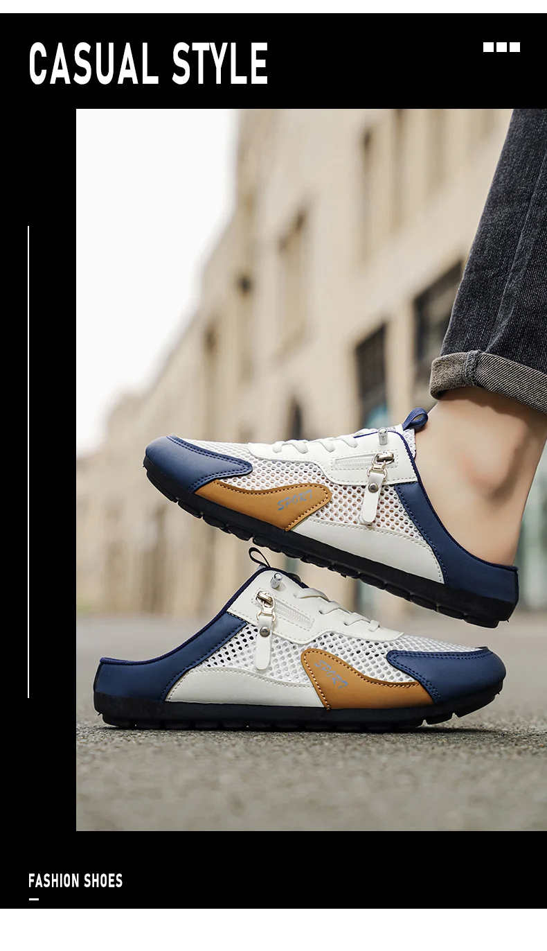 Sommer-Slipper für Herren, trendige, flache, atmungsaktive, lässige Indoor-Outdoor-Wanderschuhe, Herren-Sneaker, chanclas de hombre – Detail 4