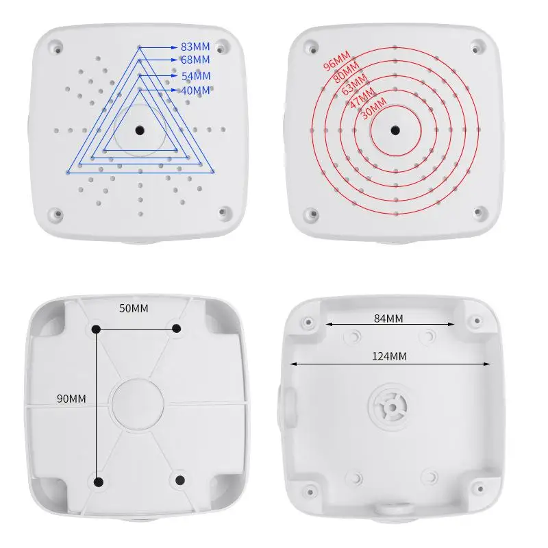 1 Piece Square Cable Concealments Box Plastic Waterproof Junction Box Heavy Duty For CCTV Camera Cable Management