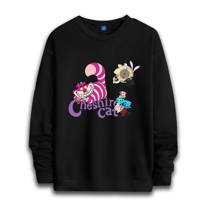 

Женская толстовка с капюшоном Disney «Алиса в стране чудес», свободная толстовка с круглым вырезом, повседневная толстовка для пары, модный топ с круглым вырезом, 2025 г., свободный