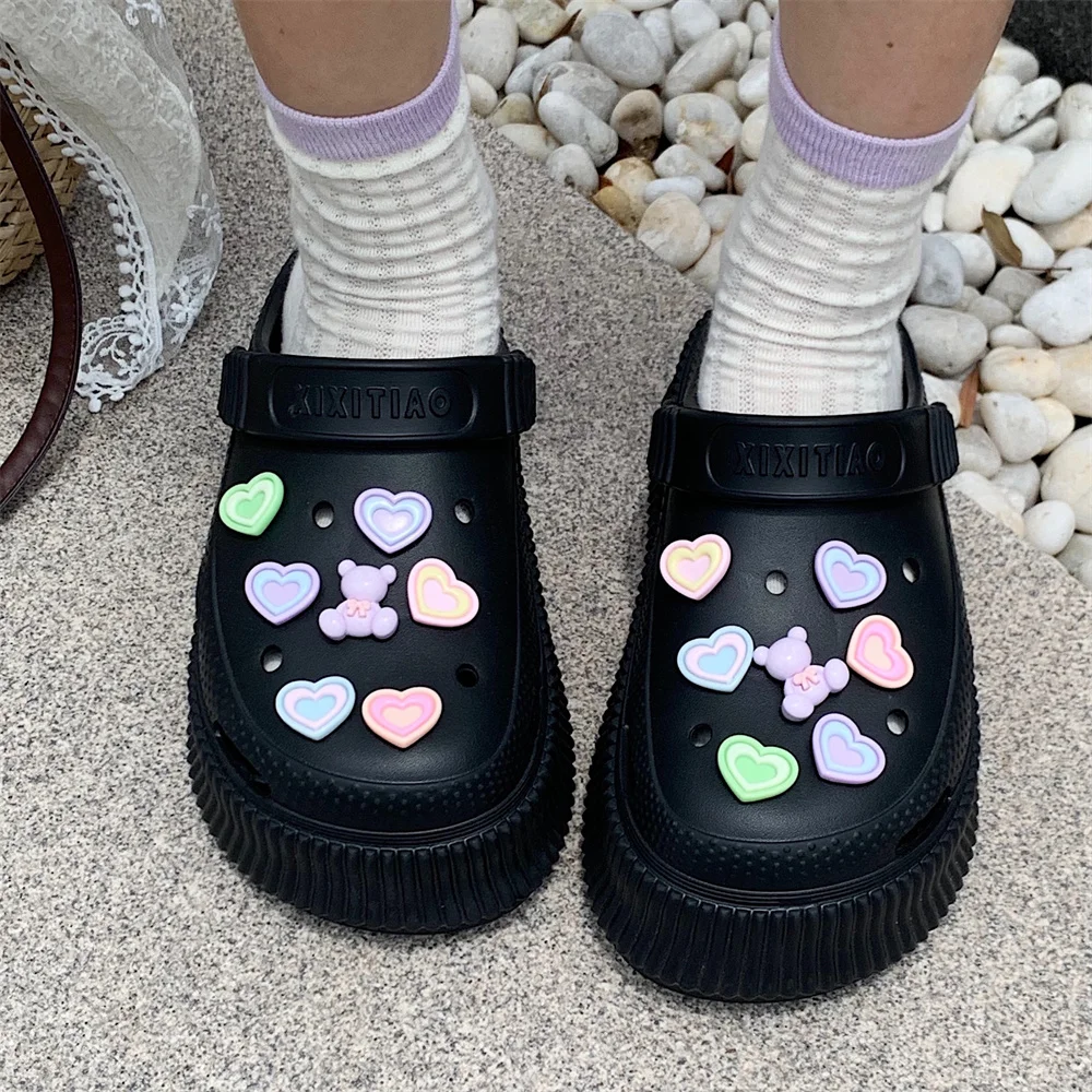 Women Garden Shoes Beach Sandals And Slippers Women's Summer EVA DIY Matsuke Thick Sole Feet Feeling Cute Hole Shoes