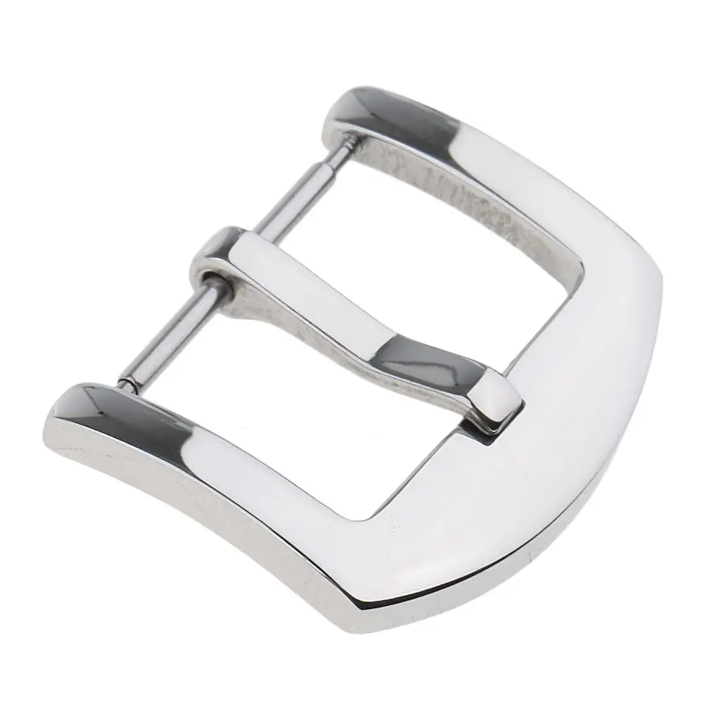 Silver Pin Buckle Watch Band Replacement Stainless Steel Strap Part for Apple Watch Samsung Galaxy 20mm