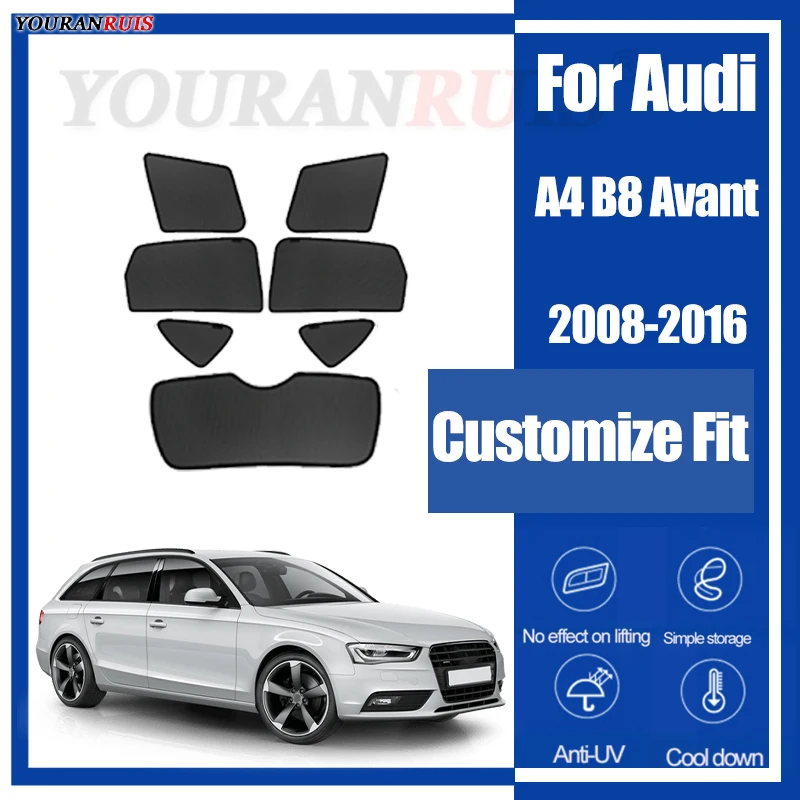 

For Audi A4 B8 Avant 2008-2016 Magnetic Customized Car windows Sun Shade UV Protection Children Car Curtain Mes