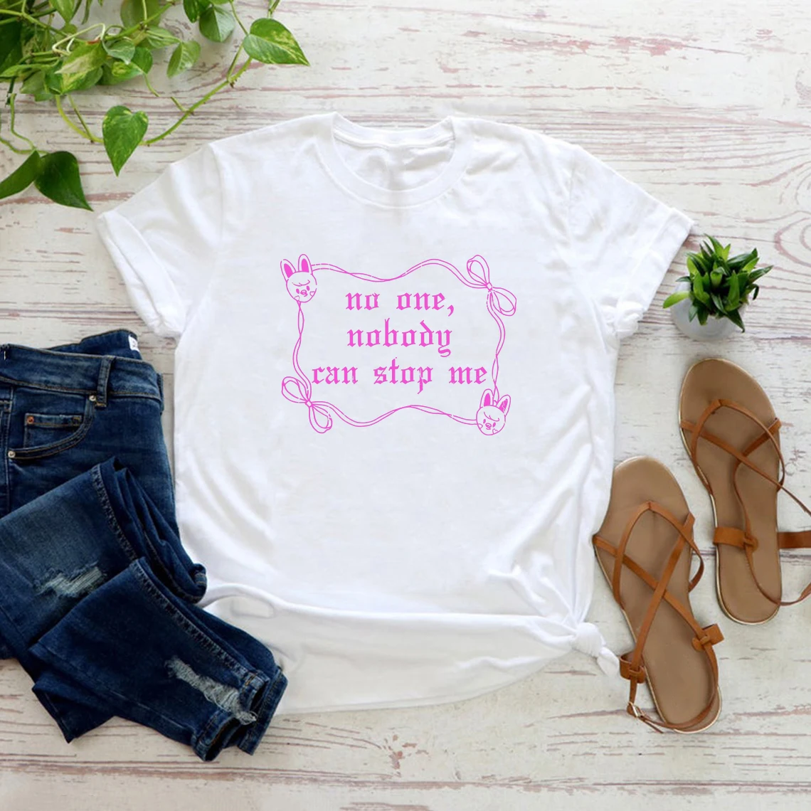 No One Nobody Can Stop Me T-Shirt Women Crewneck Short Sleeve Tshirt Vintage Casaul Streetwear Tops Kpop Fan Gift Shirt Clothing
