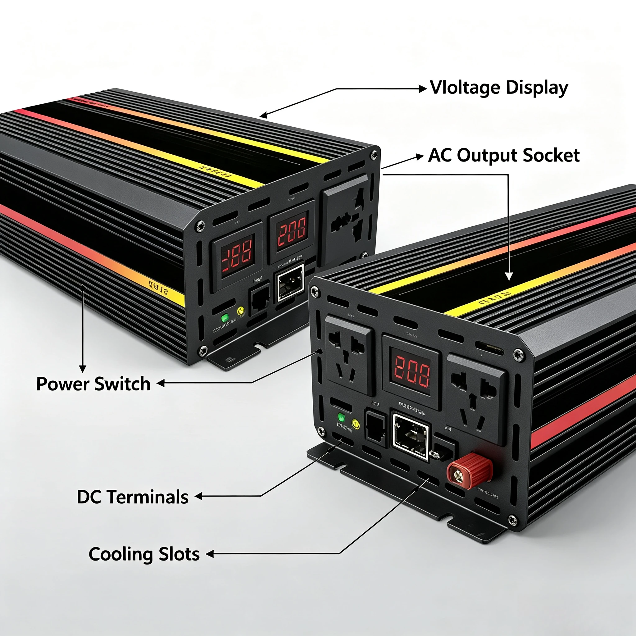Digital Display 12000W  Pure Sine Wave Inverter, DC 12V  to  220V  Converter  with  Controller  for  Car  Home  Outdoor
