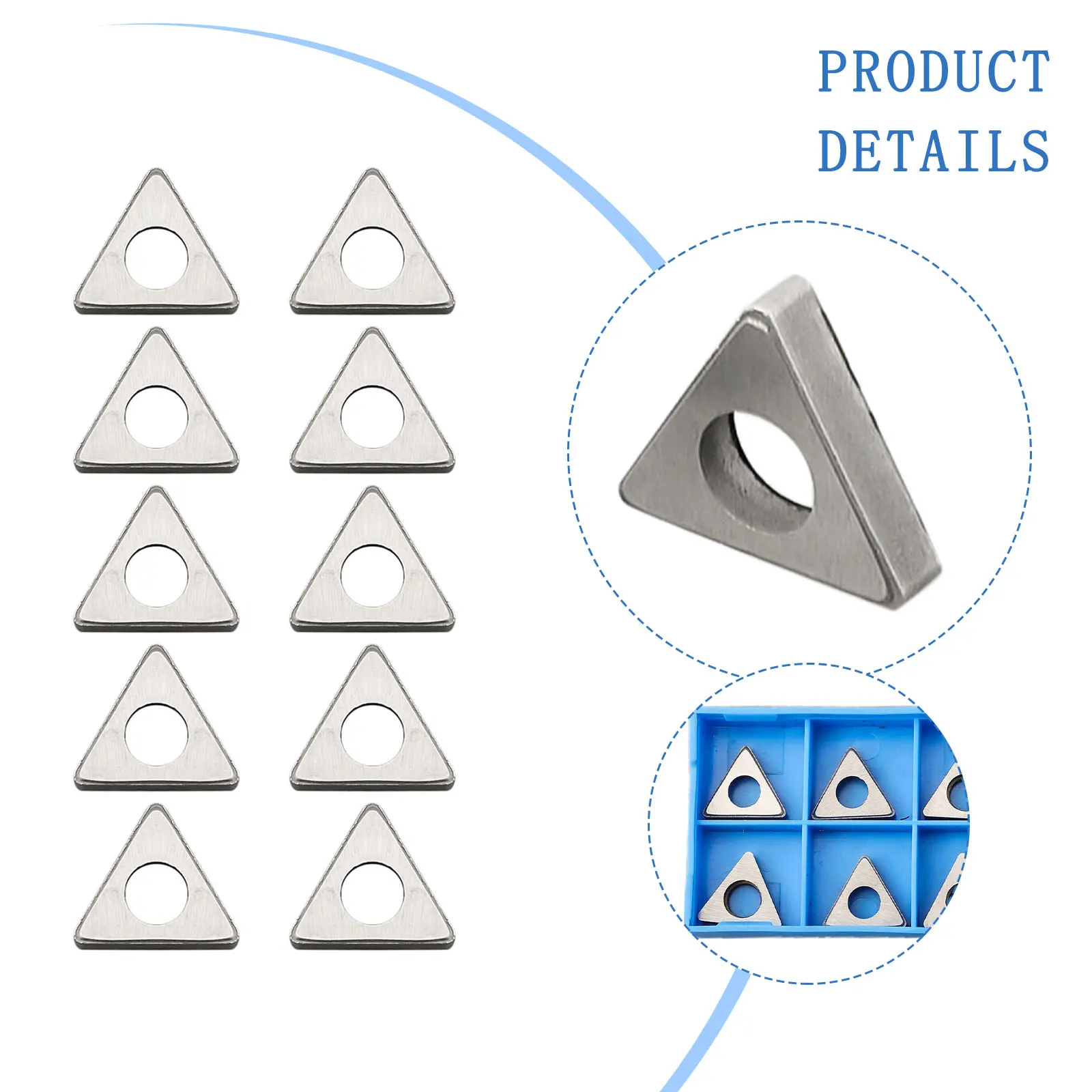 Cale de barre de coupe MT1603, porte-outil de tournage CNC, tampon de coupe en acier, accessoires à cale triangulaire, 10 pièces