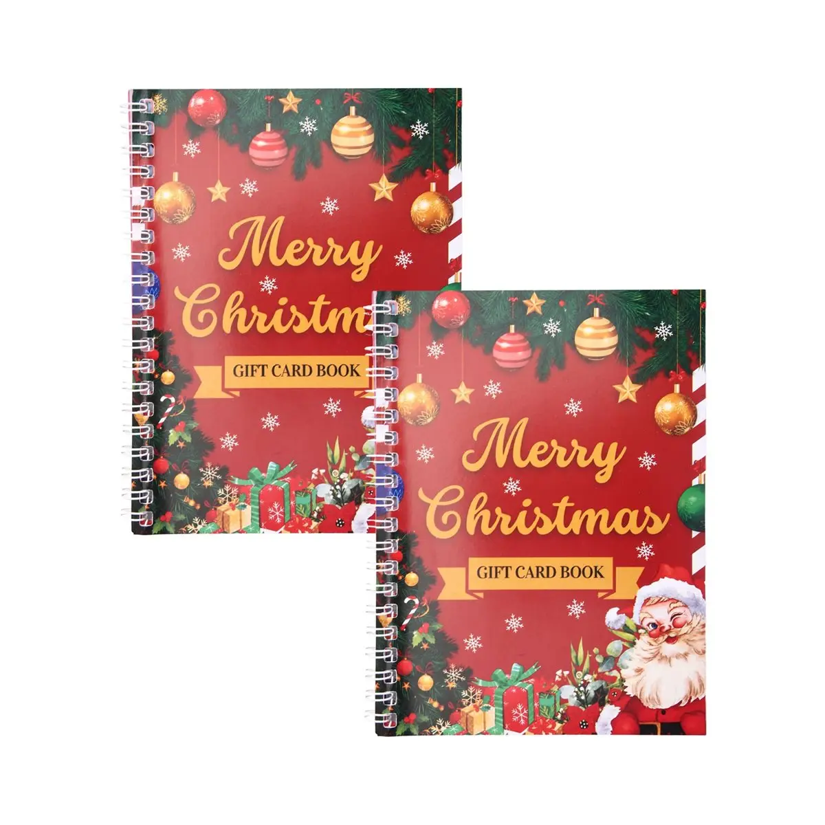 2PCS Christmas Red Merry Gift Card Book, Gifts for Grandkids Kids Women Surprises on Every Page DIY Gift Card Booklet