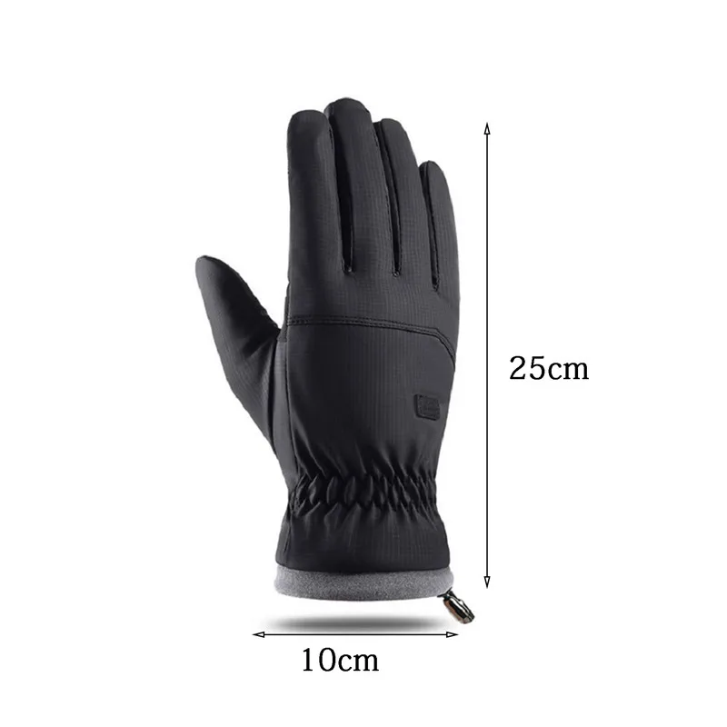 Men Winter Waterproof Cycling Gloves Outdoor Sports Running Motorcycle Ski Touch Screen Fleece Gloves Non-slip Warm Full Fingers