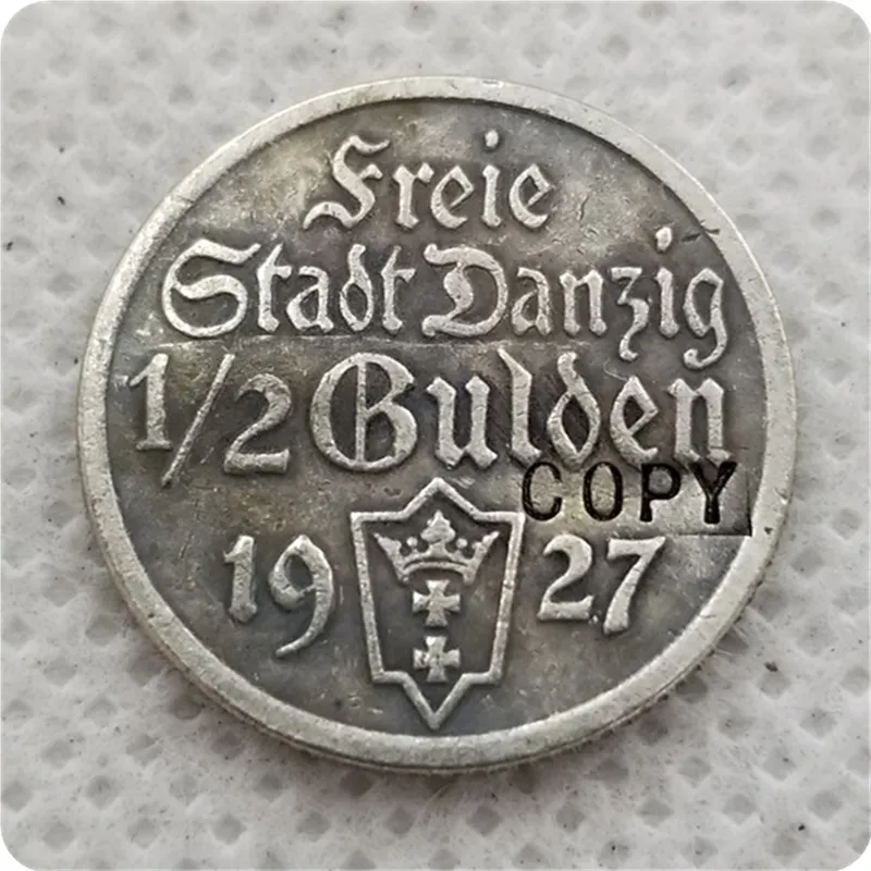 Poland Danzig Free City Silver Coin 1/2 Gulden 1927 COPY commemorative coins-replica coins medal coins collectibles