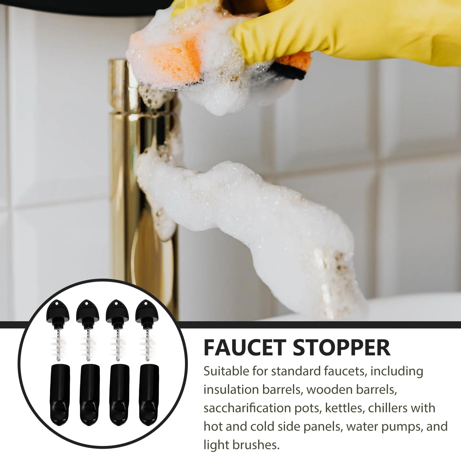 

1 set 1 Set Tap Covers Premium Draft Beer Plug Cleaning Kit For Home Bar Use Faucet Brush Keg Line Cleaner Tool Beer Accessories