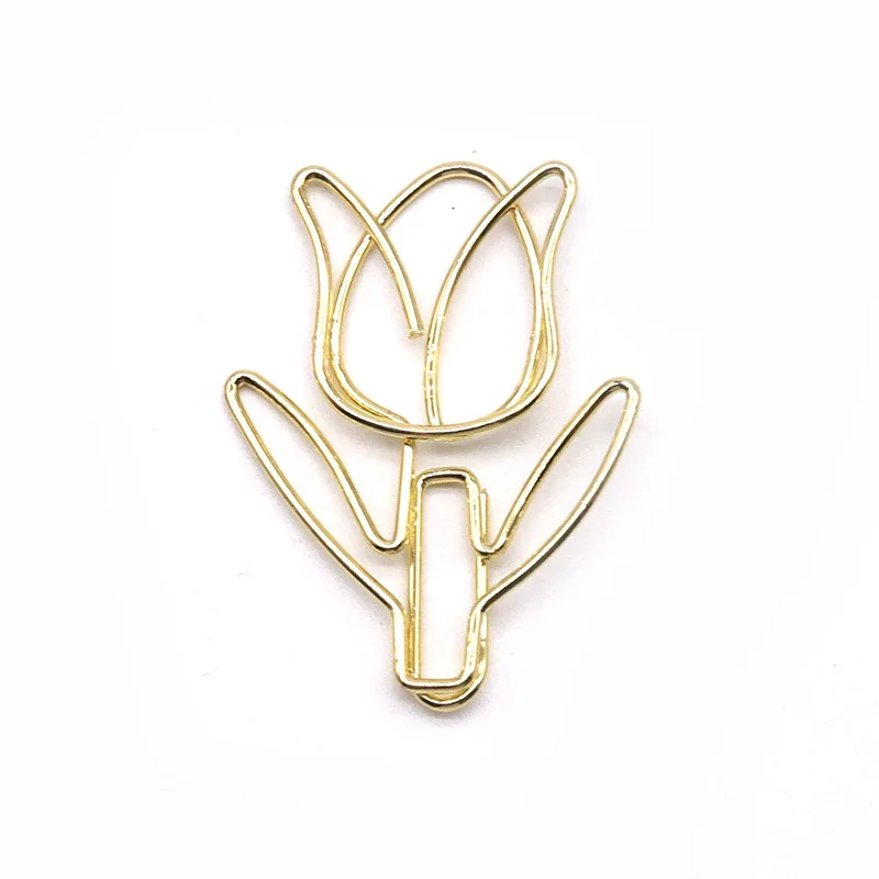 20/50PCS Tulpe Büroklammern Kawaii Notebook Planer Lesezeichen Koreanische Schreibwaren Ticket Foto Clip Büro Liefert Lesezeichen Ordner
