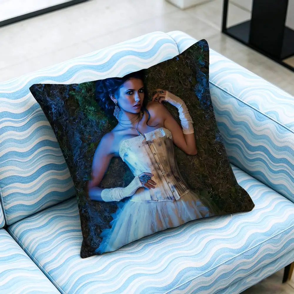 For Katherine Pierce Nina Dobrev The Vampire Diaries Throw Pillow Cover Case Custom Decorative Pillowcase Accent Cushion Covers