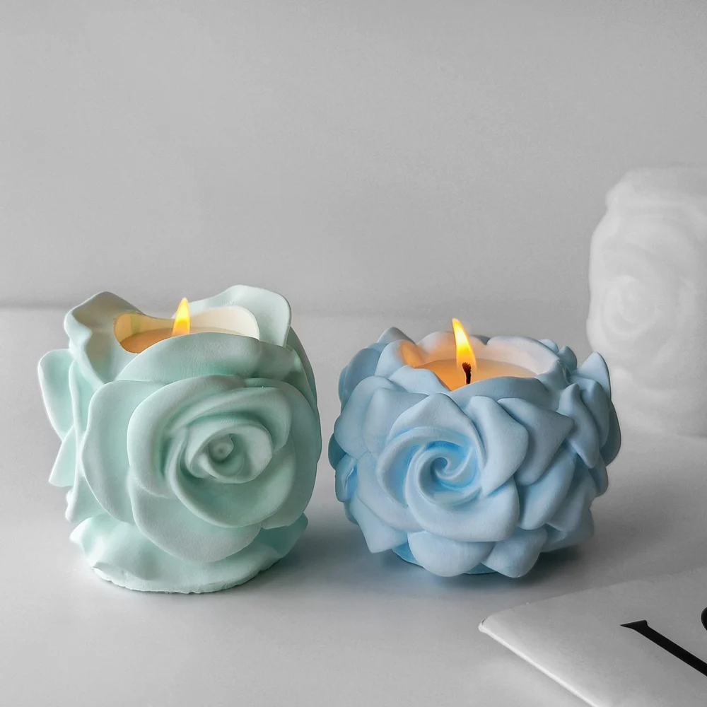 Rose cup candle decoration silicone mold DIY gypsum concrete cement Silicone Mold Scented Making Tools 3D DIY Handmade Fragrance