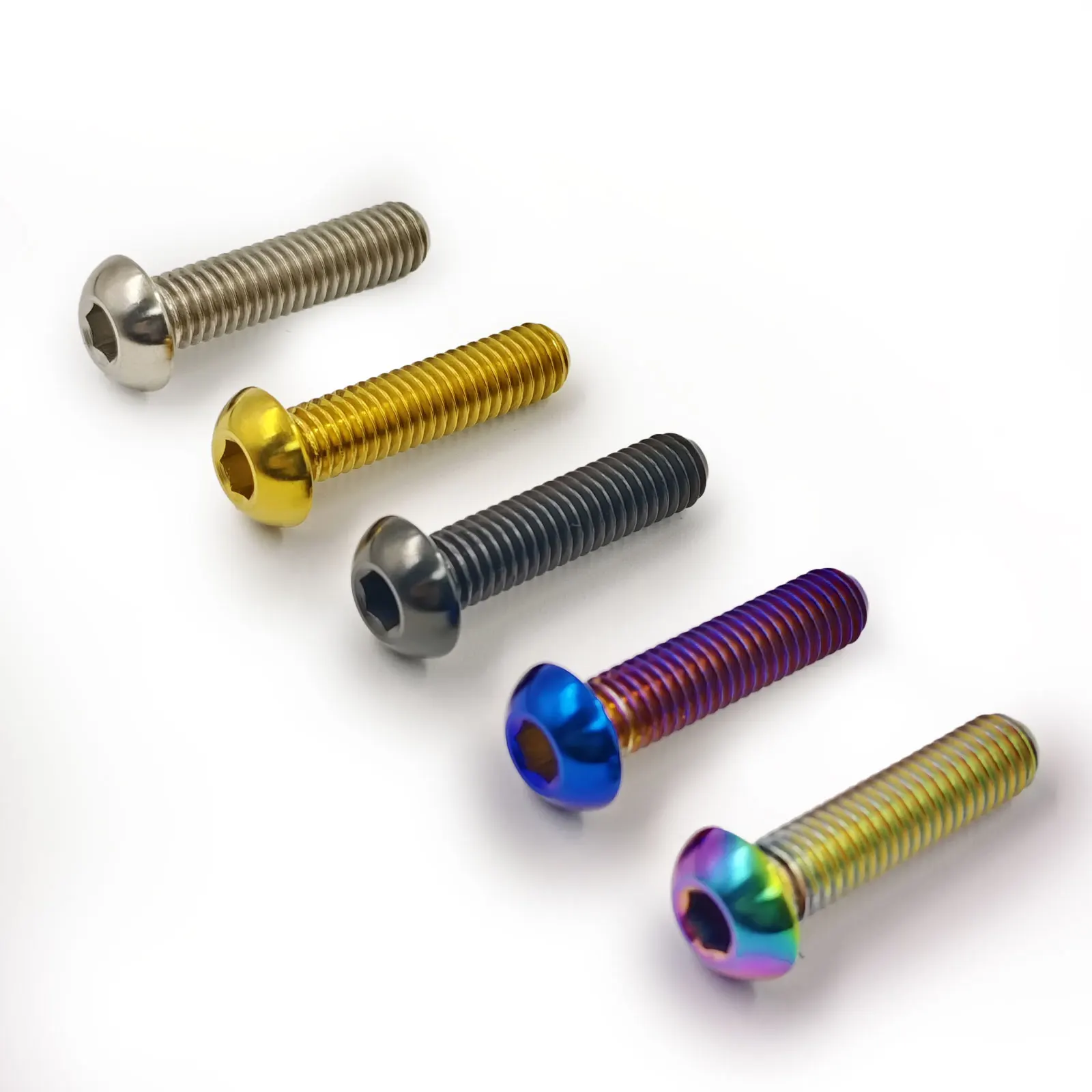 AliExpress Ti-meda Tech TC4 Titanium Bolts Bicycle Water Bottle Cage M5x8 10 12mm Button Head Allen Key Bolt Disc Brake Cycle Rotor Screws