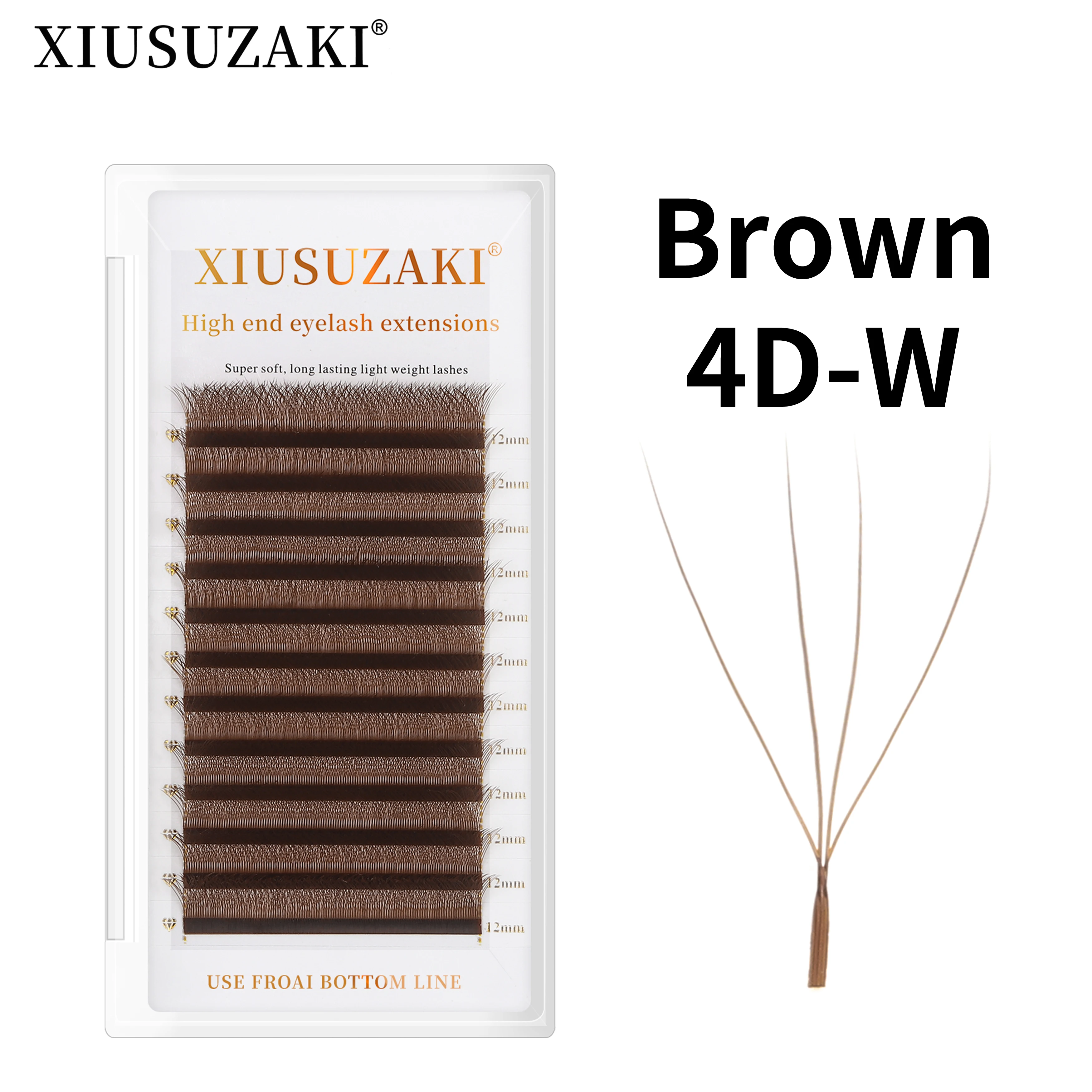 Brown 4D 5D W Shaped Eyelashes Extension Mix 8-15mm Mink Individual Eyelash Lashes High Quality Colorful Natural Eyelashes