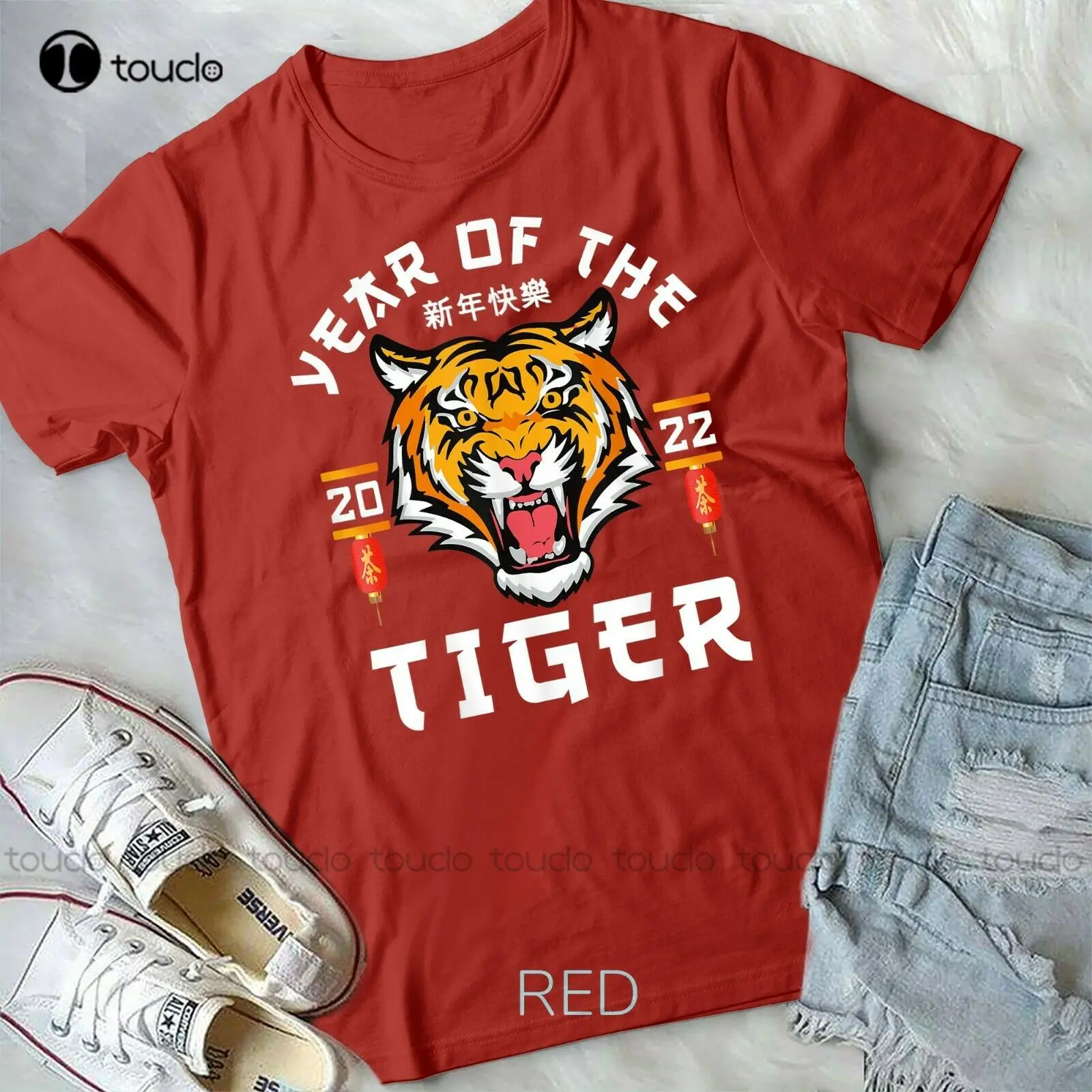 Year Of The Tiger Happy Chinese New Year 2022 Unisex & Youth T-Shirt Mens T Shirts Casual Custom Aldult Teen Unisex Xs-5Xl New