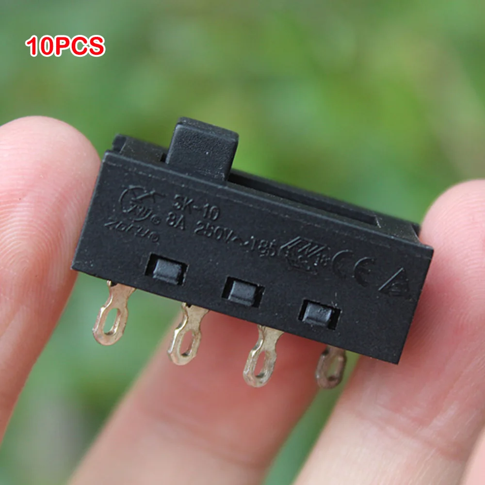 10PCS Micro black Toggle switch 3 gear 4pin switch mini Slide Control switch Band switch High Quality