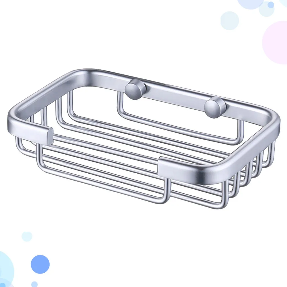 

Aluminium Holder Metal Soap Rack With Drain Holes For Bathroom Kitchen Counter Soap Dish Storage Basket