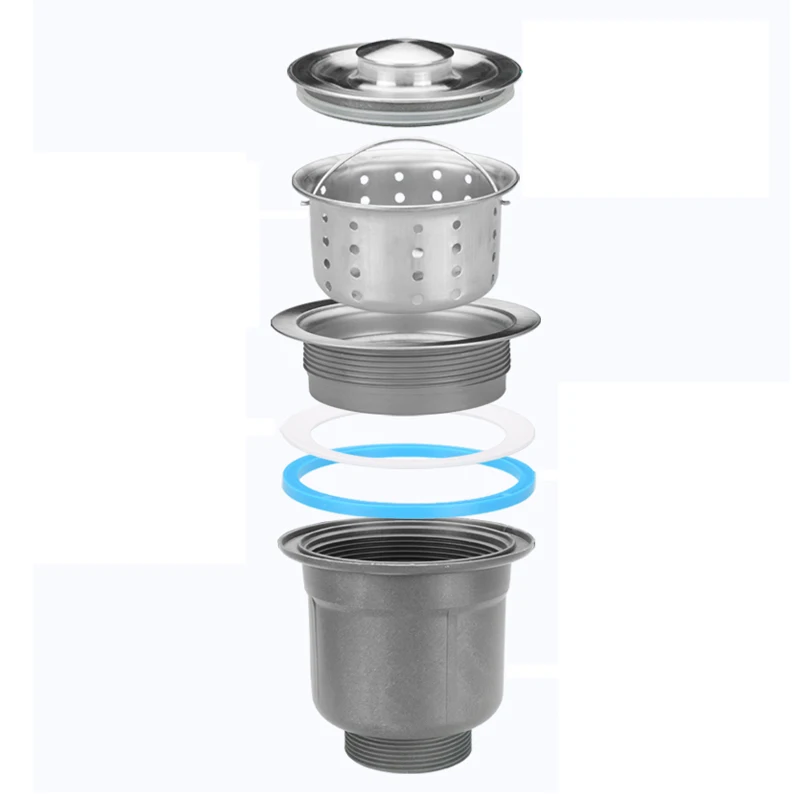 Lavello da cucina scolapiatti Set di tubi dell'acqua in acciaio inossidabile a fessura singola scolapiatti per lavello a doppia fessura accessori per filtri tubo di scarico deodorante
