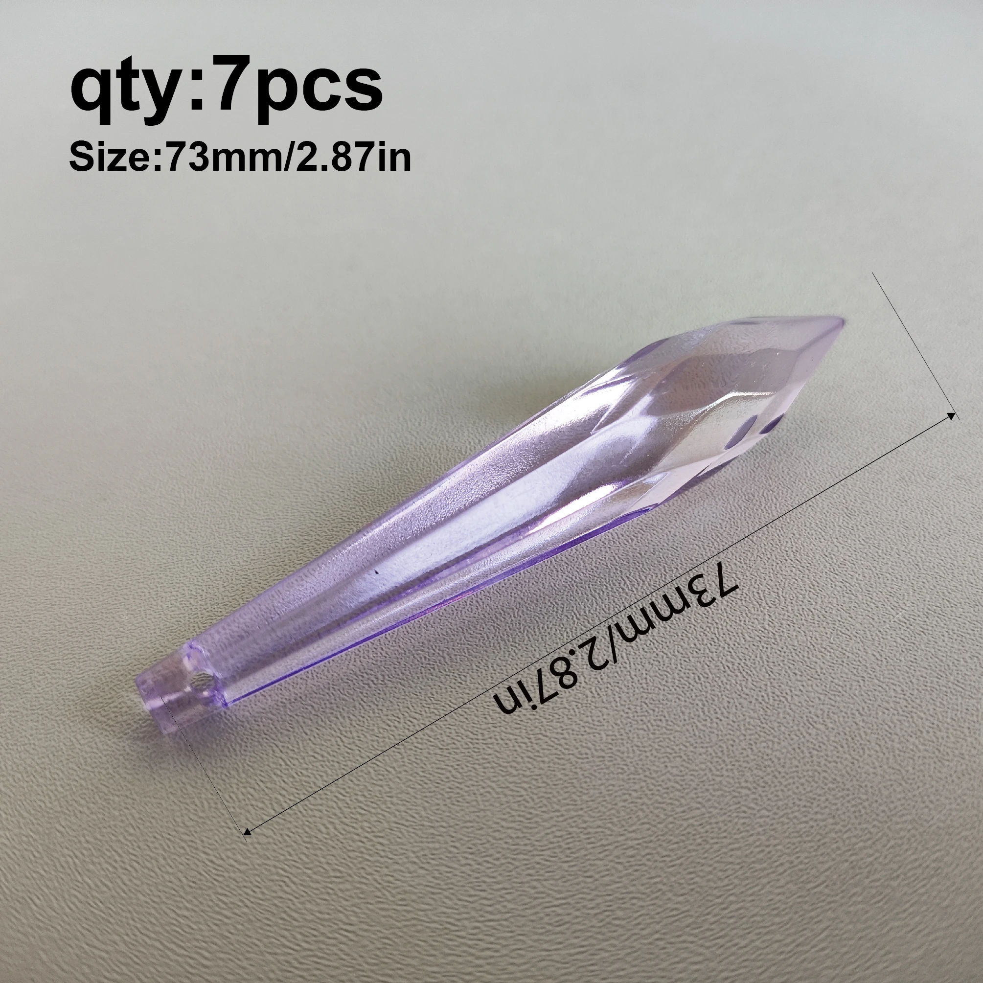 7PCS Faceted Crystal Icicle Prisms 73mm for Window Decor - Colors, DIY Sun Catcher, Chandelier & Pendant Making Supplie