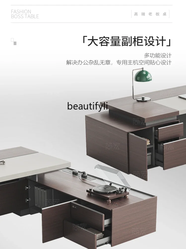 

VExecutive Desk Atmospheric Office Boss Table and Chair Combination Office Furniture President Chairman