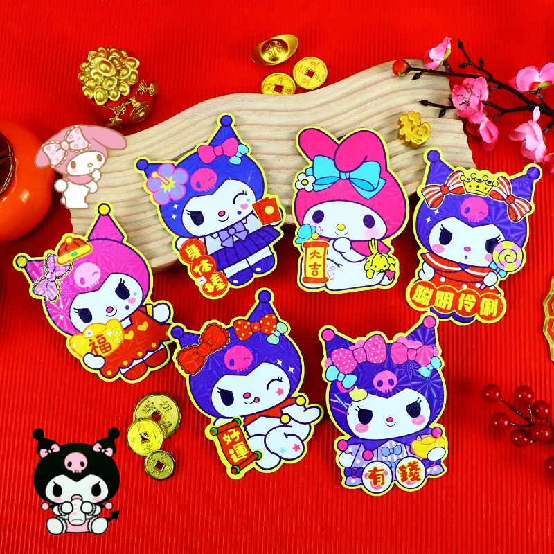 

6pcs Sanrio Kuromi Red Envelopes Cartoon Chinese New Year Lucky Money Bag Melody Anime Creative Money Pockets Wedding Gift Bag