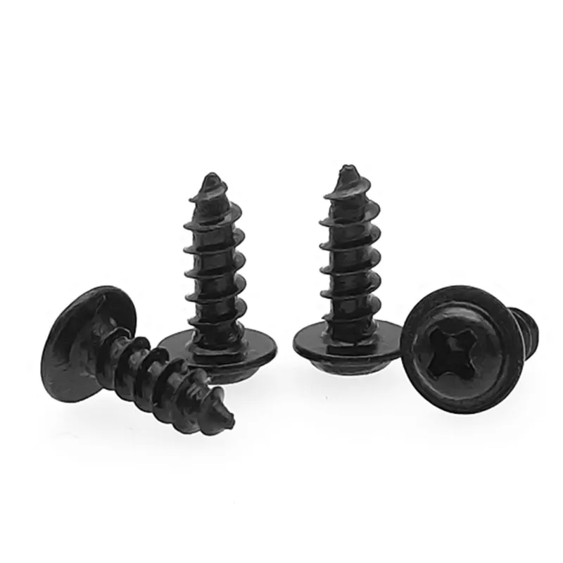 Phillips Round Head Self Tapping Screw M1.2 M1.4 M1.7 M2 M2.3 M2.6 M3 M4 Black Harder Screws With Pads Electronic Small Bolts