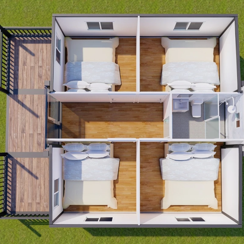 China Prefab Container House Mobile Home Prefabricated Folding House Expandable Container House Cabin Homes with 2 Bedrooms