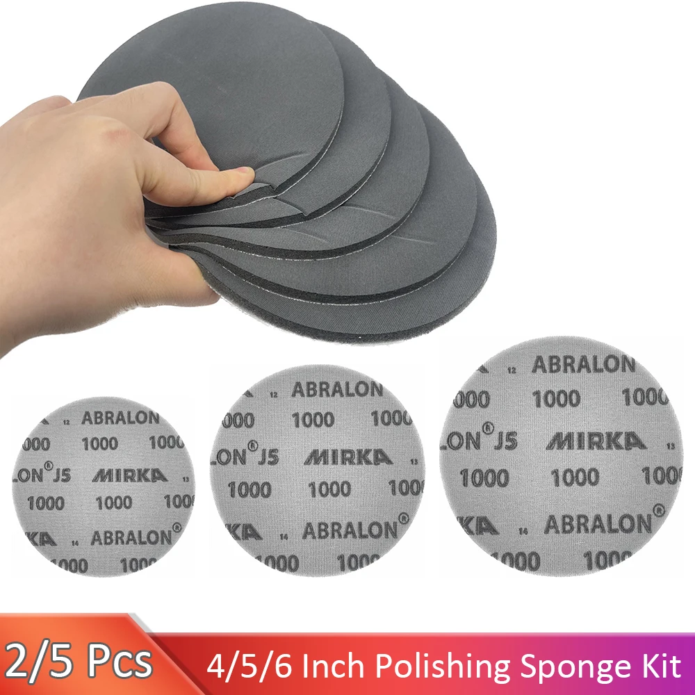 

2/5 Pcs 4/5/6inch 1000 Grit Polishing Cotton Excellent Elasticity Ensures Even Sanding for Fine Work