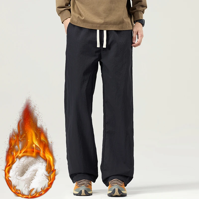 الشتاء صوف الضأن الرجال سميكة سراويل تقليدية مستقيم الساق الصوف فضفاض السراويل الكورية الدافئة موضة مريحة Highstreet نزهة #6